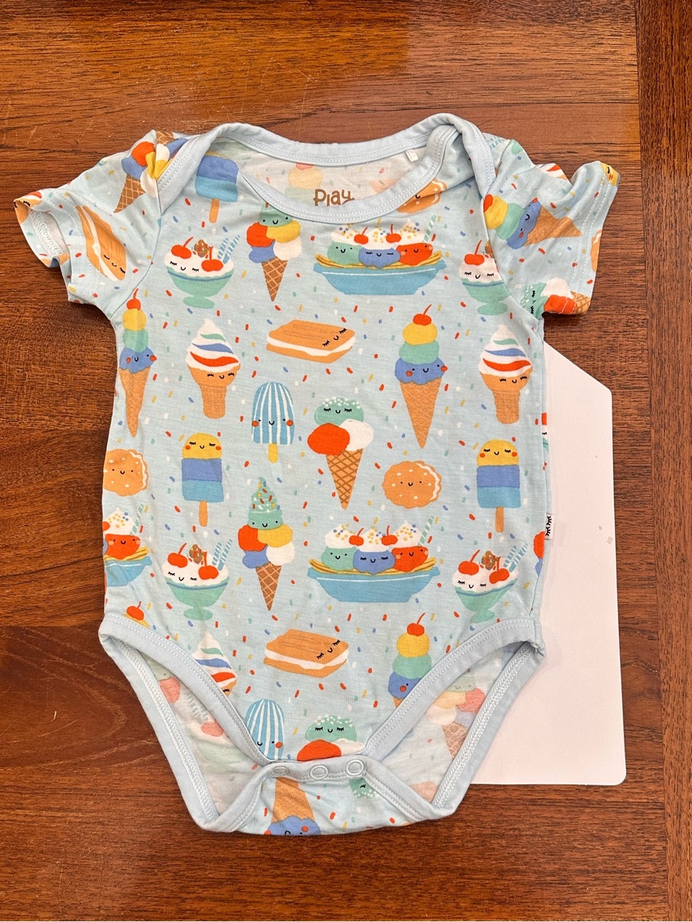 NWOT Little Sleepies Blueberry Ice Cream Social Bodysuit, 12-18M - Picture 5 of 7